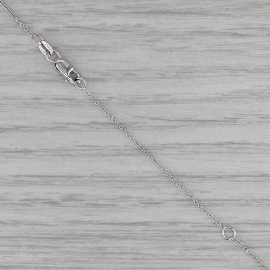 New Roberto Coin Tiny Treasures Diamond Circle Pendant Necklace 18k White Gold