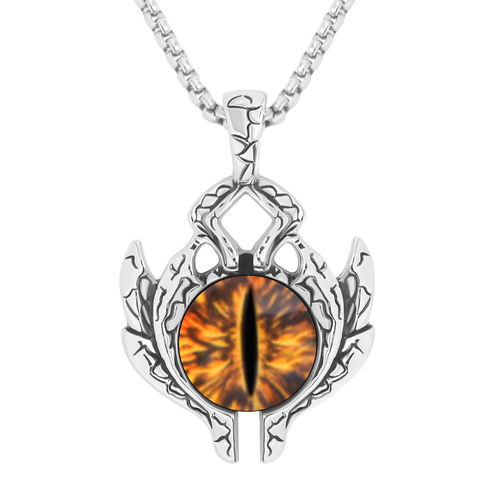 Necklace for Men and Women, 24 Inches 316L Stainless Steel Devil’s Eye Neck – 02