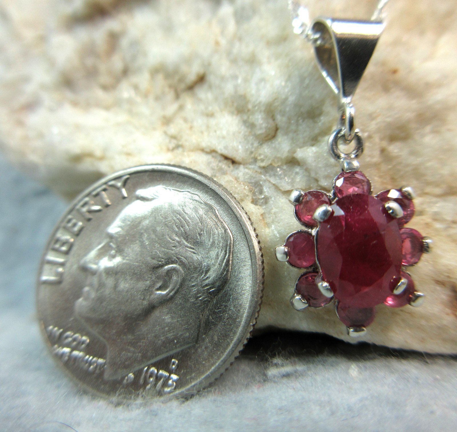 RUBY NECKLACE – Genuine Handmade Rich Red 925 Sterling Silver with Ruby Accents