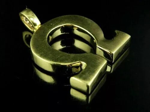 1 Ct Lab Created Diamond Greek Omega Sign Pendant Charm 14K Yellow Gold Plated