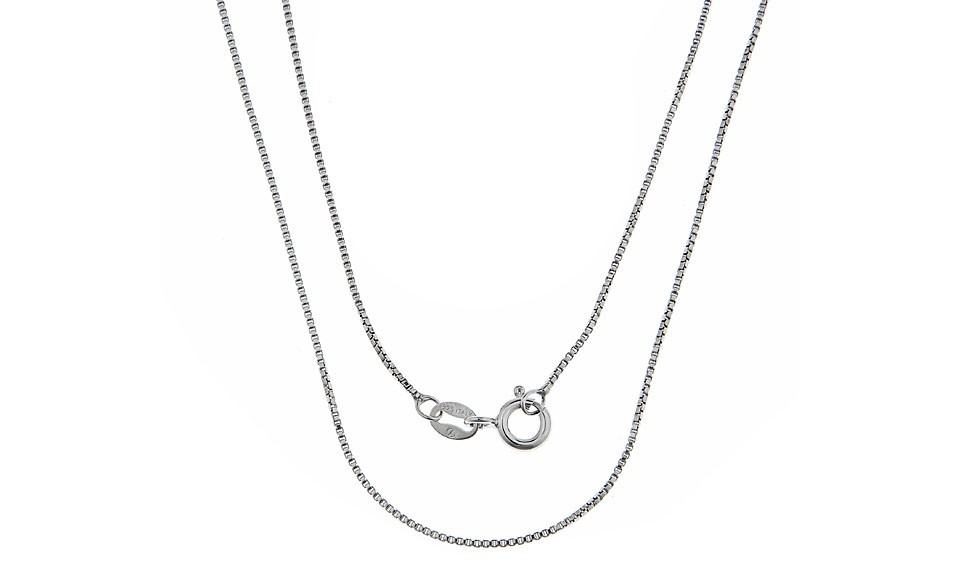 Solid 925 Sterling Silver 1mm Italian Box Chain Necklace 16″-30″ For Men & Women