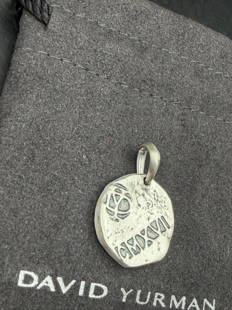 David Yurman Sterling Silver Shipwreck Coin Amulet Pendant