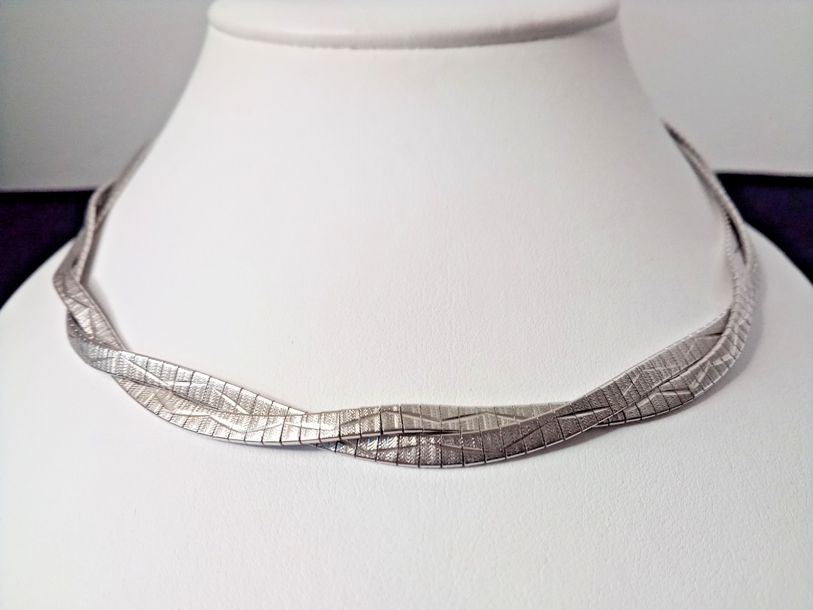 Vintage 835 German Silver Omega Double Strand Necklace, 20.5 inches