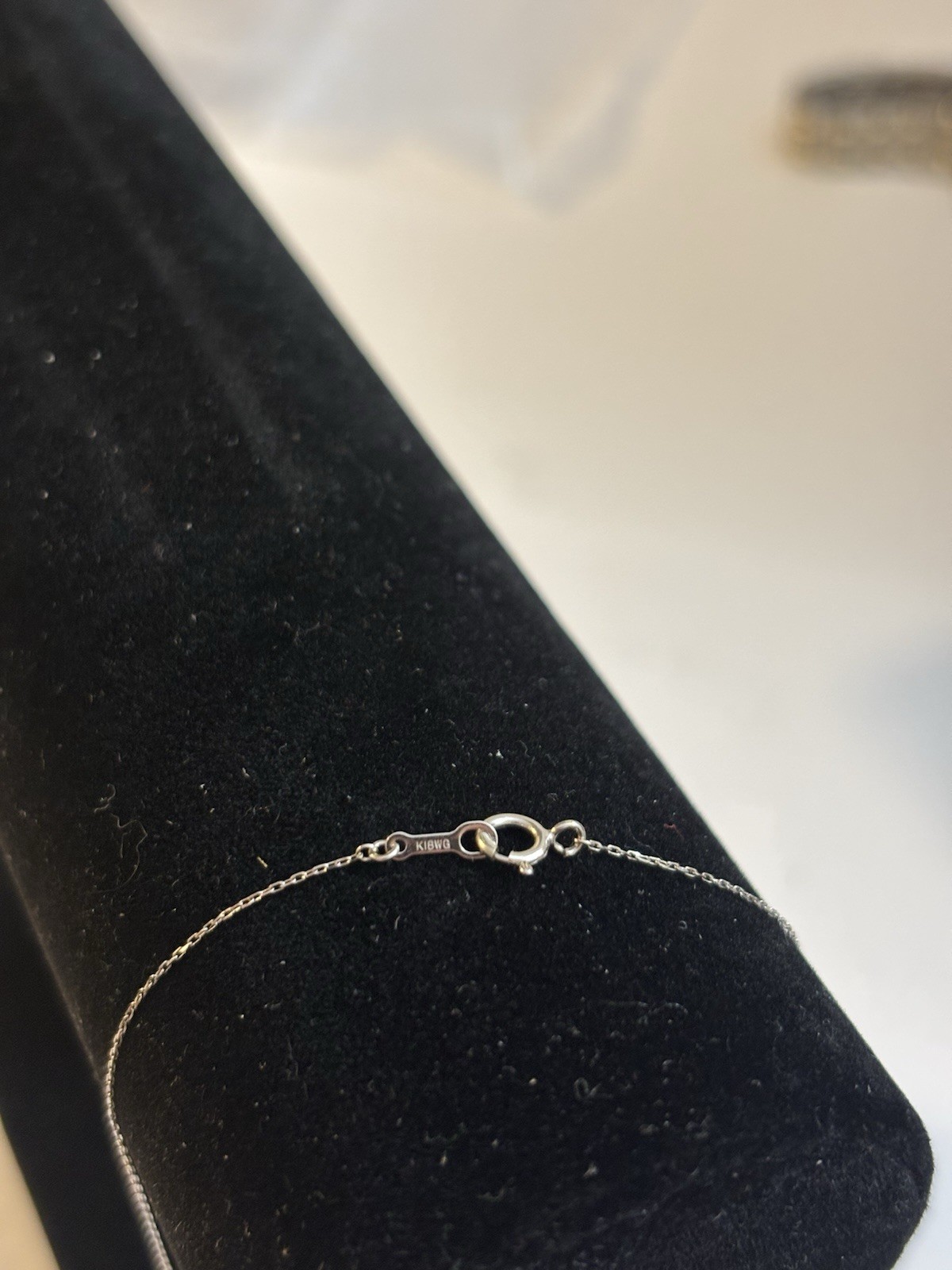 K18WG NATURAL 0.20 CT DIAMOND PENDANT 16 Inches Necklace