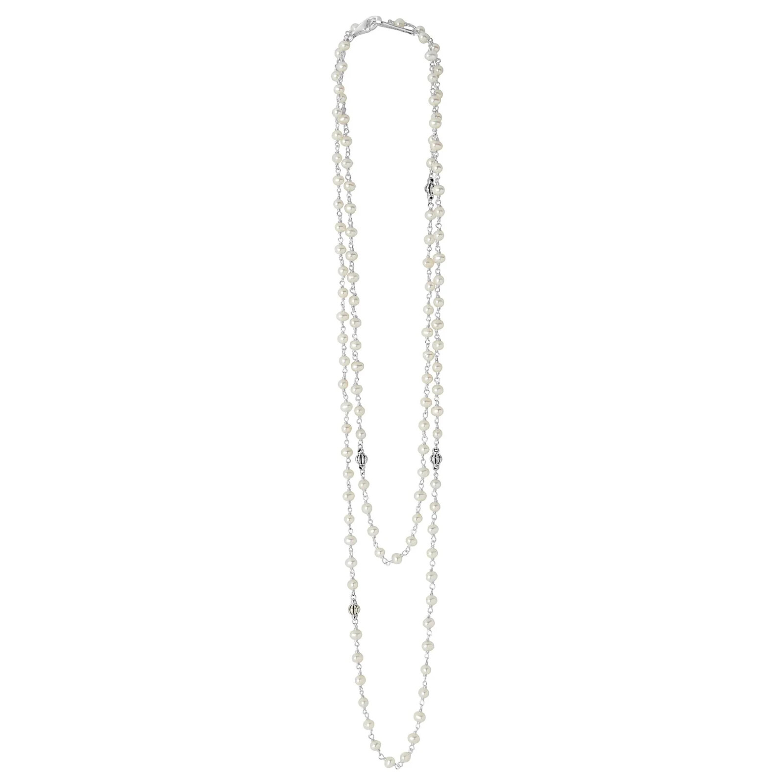 🆕LAGOS LUNA Collection Beaded Freshwater Pearl Sterling Silver Necklace 36in