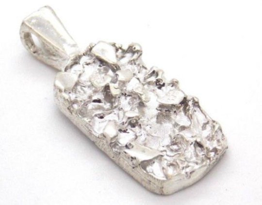 Nugget Charm Pendant .925 Sterling Silver.