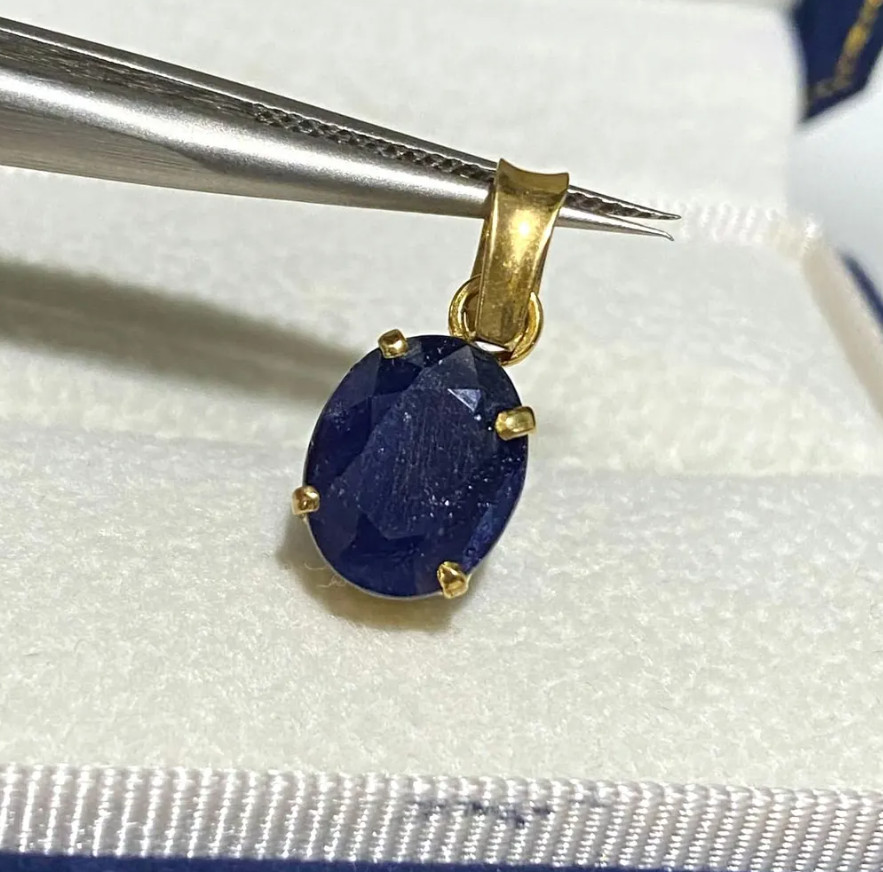 Genuine Blue Sapphire Birthstone Pendant Unisex Gift 925 Sterling Silver Jewelry