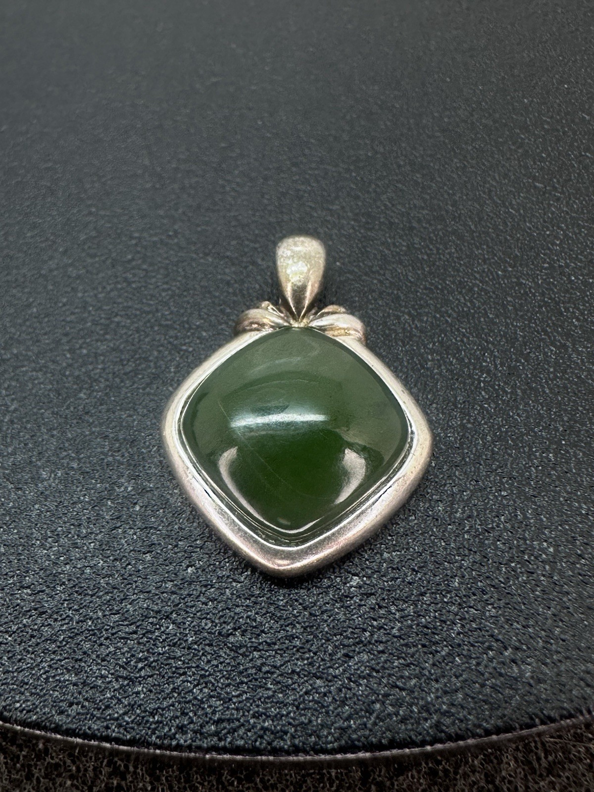Sterling Silver Unknown Green Stone Pendant Small