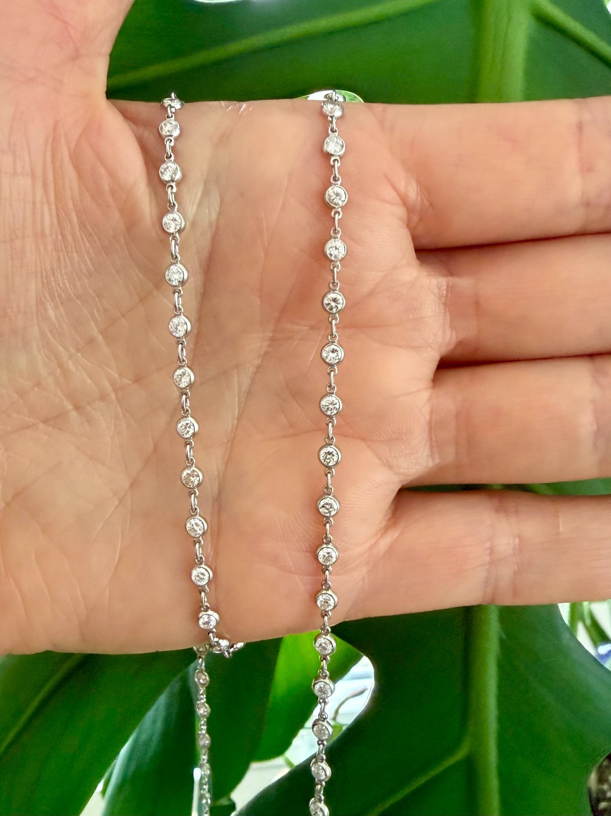 Platinum Diamonds by the Yard Necklace 7.25 ct. H Color VS clarity 23”