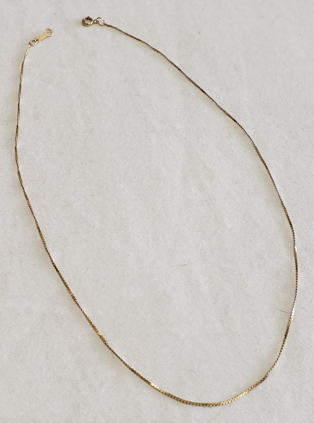 Lady’s Stamped 14kt Yellow Gold “S” Chain Necklace – Made in Italy