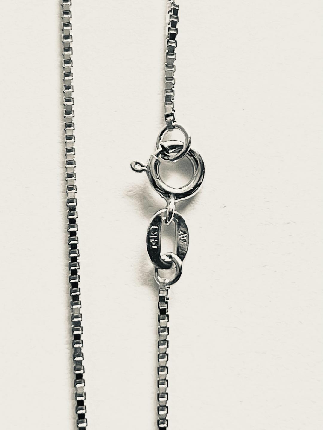 14K Solid White Gold BX-032 Box Chain W: 0.8 mm Length: 18 inches (45 CM)-15