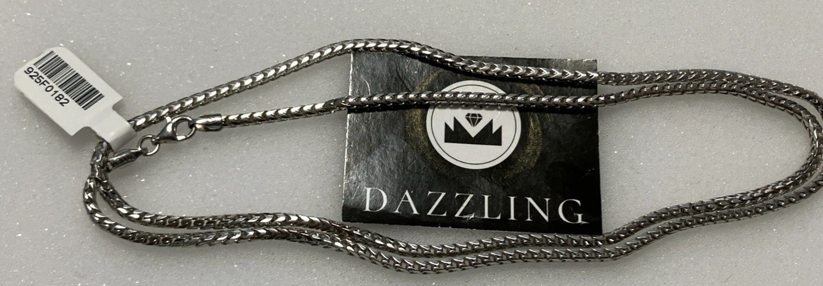 925 Sterling Silver Italy Solid Franco/Foxtail Chain 18grams 2.4mm 26” New w/Tag