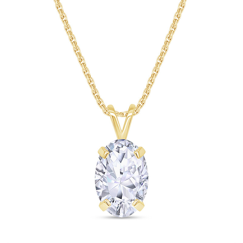 1.81 Ct EGL Certificate Oval Diamond Solitaire Pendant Necklace 14K YG Lab Grown