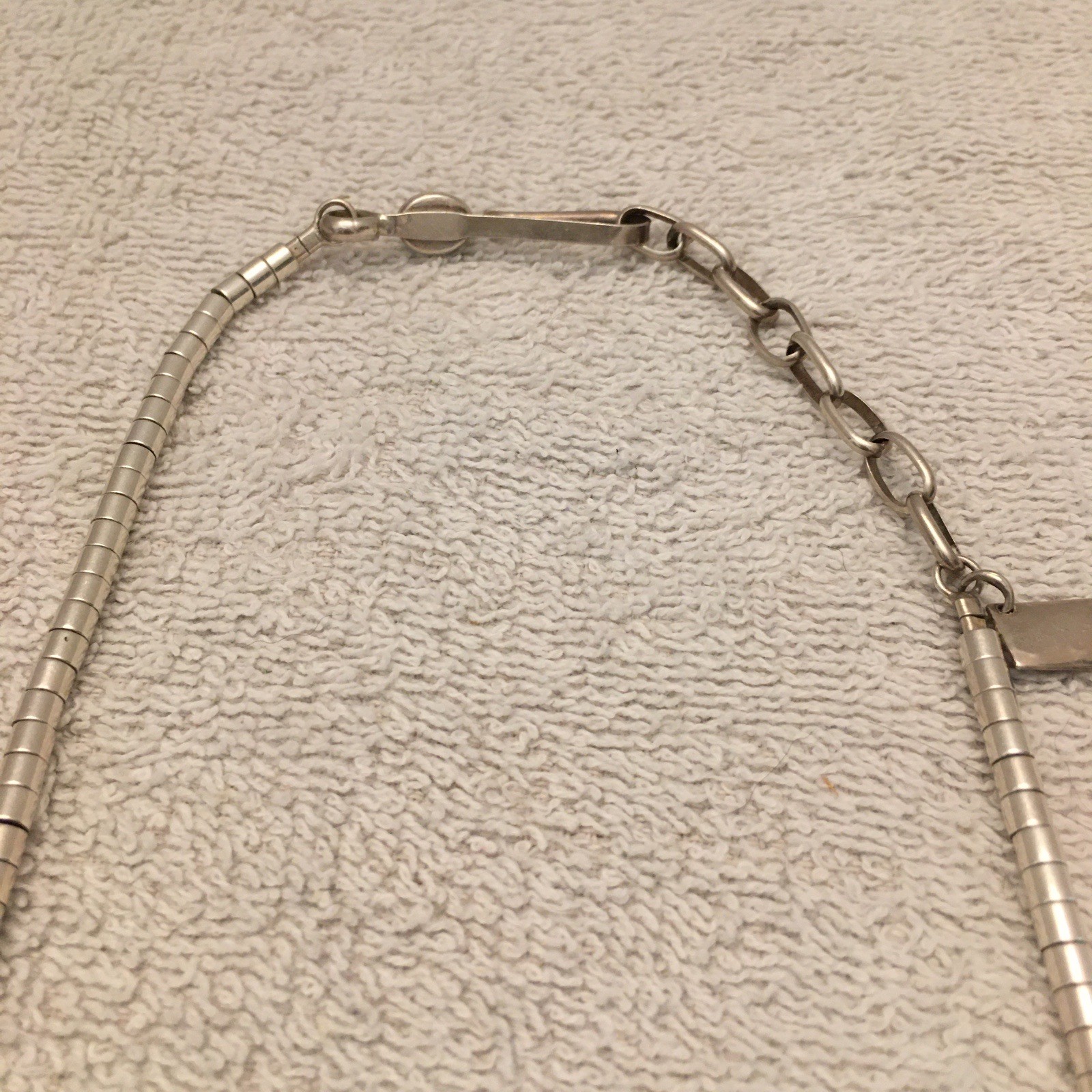 Christin Wolf Necklace Sterling Marked W/ Gemstone Hook Closure