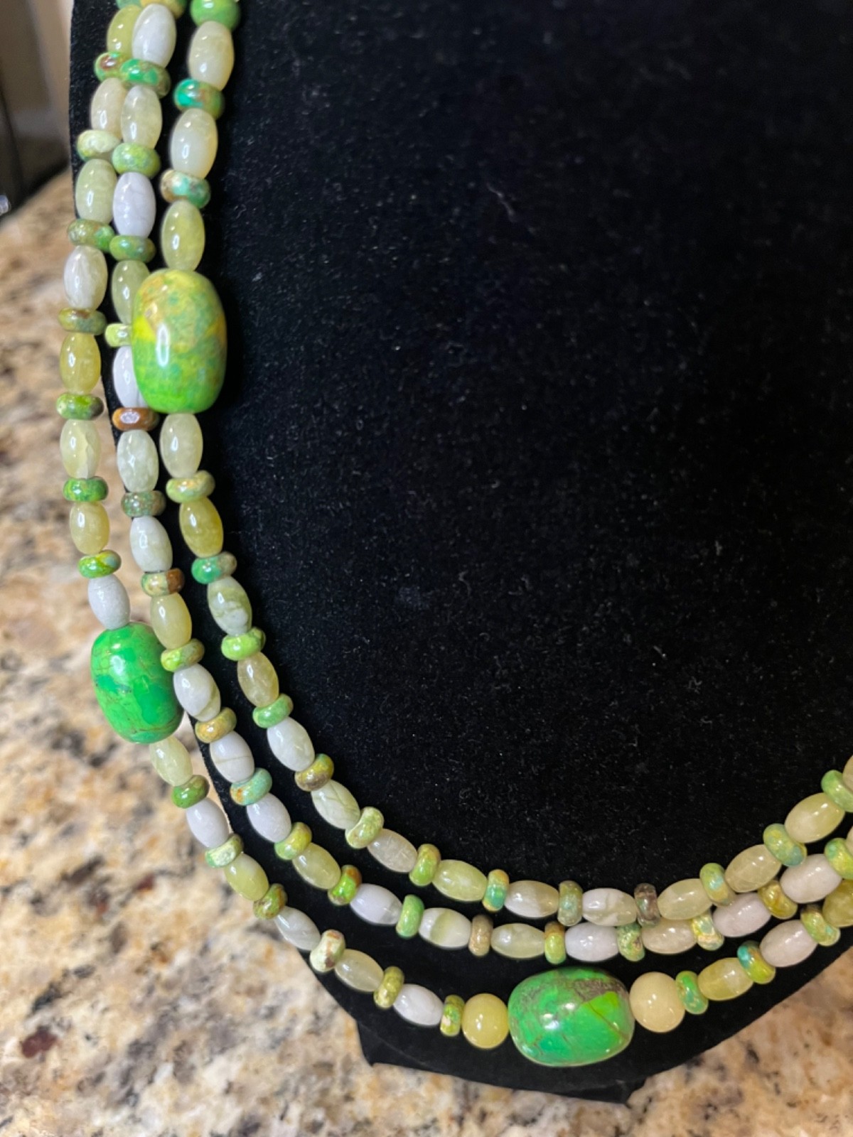 Jay King Mojave Turquoise and Serpentine Stones Necklace, vintage jewelry,