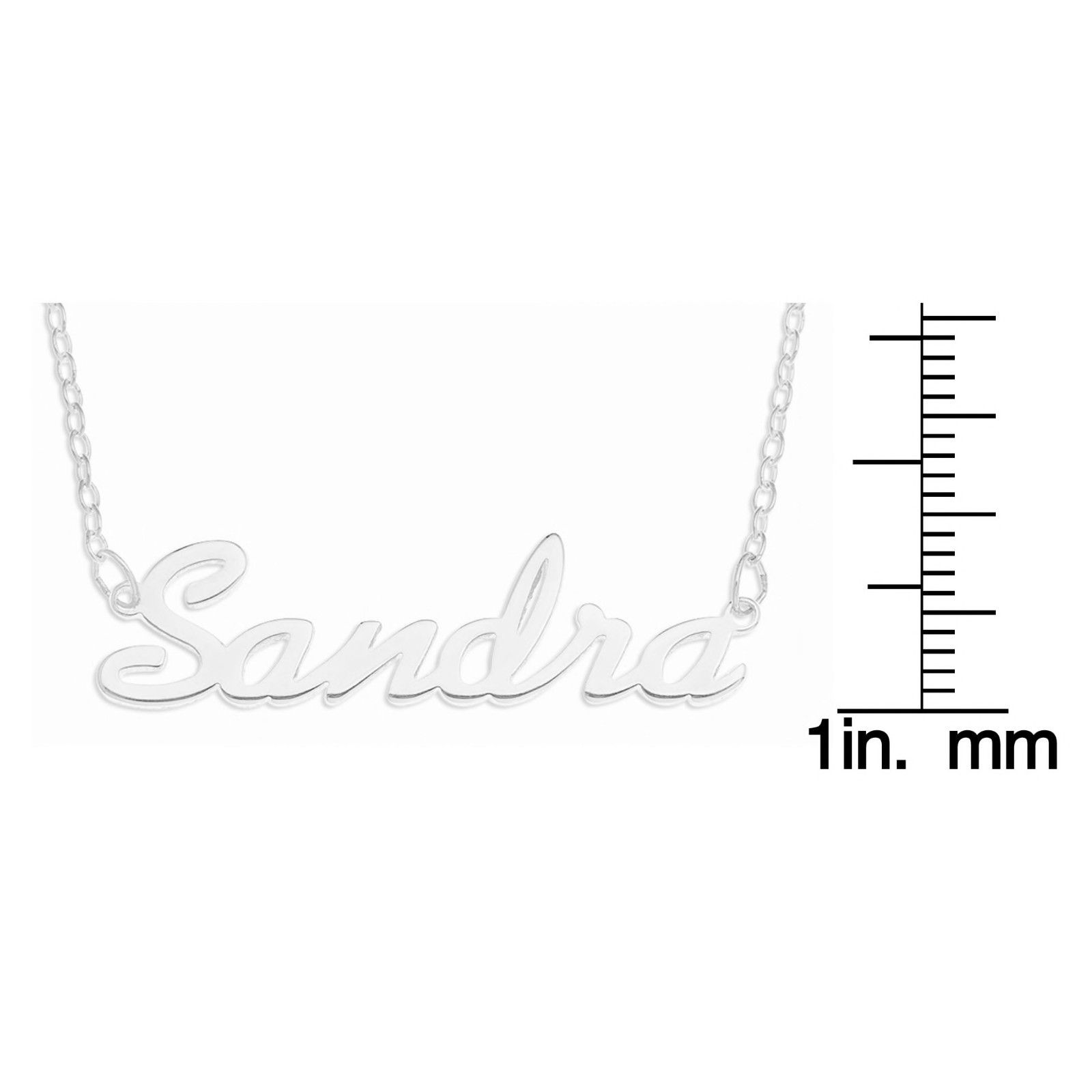 Sandra Name Plate Necklace Pendent Sterling Silver female Personalized Custom