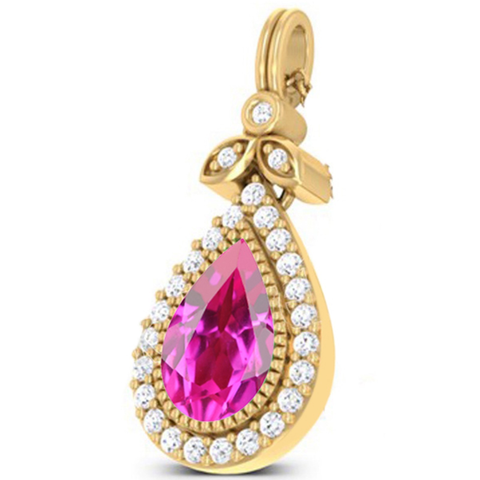 14KT Gold 1.70Ct Natural Tourmaline IGI Certified Diamond Pendant – Tariffs Free