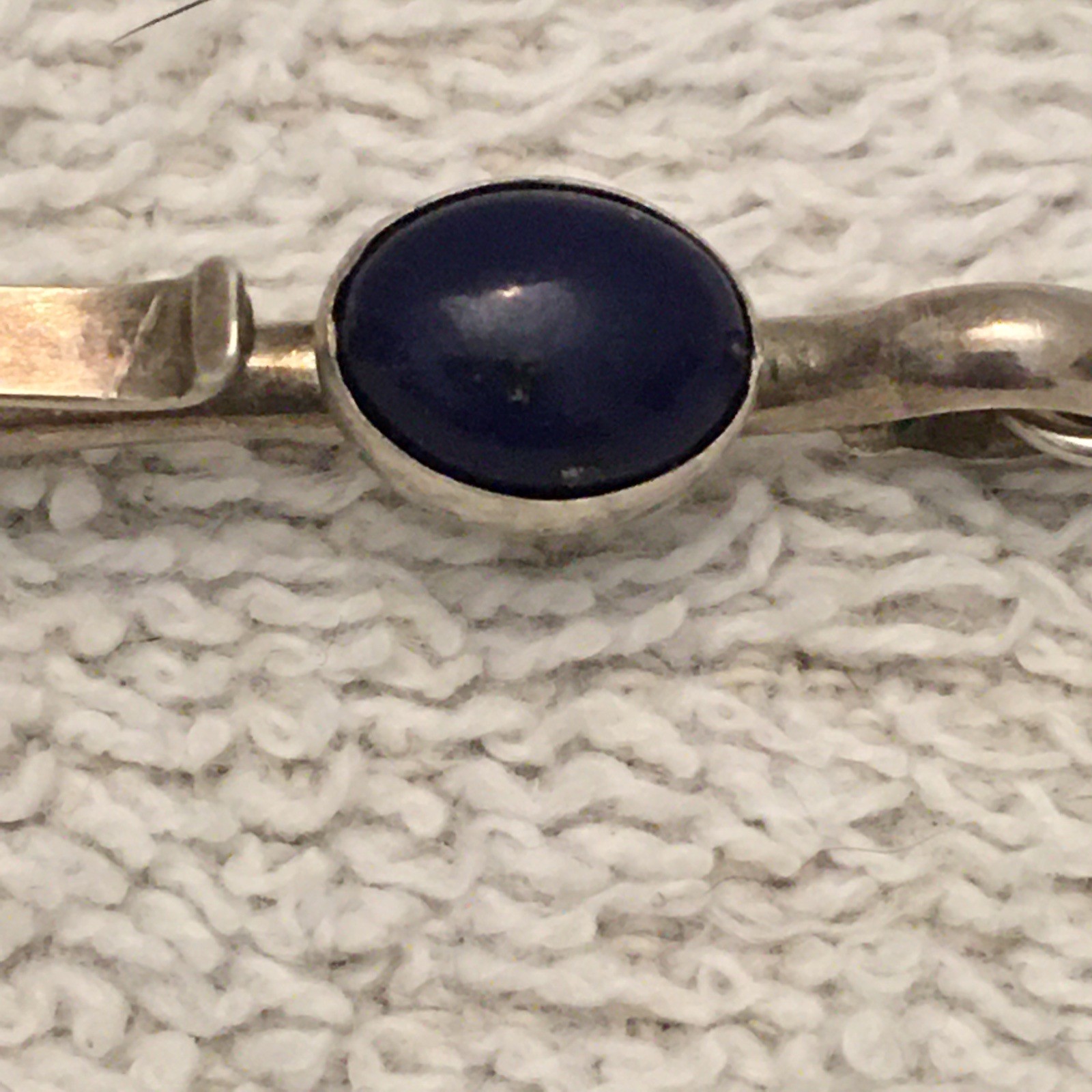 Christin Wolf Necklace Sterling Marked W/ Gemstone Hook Closure