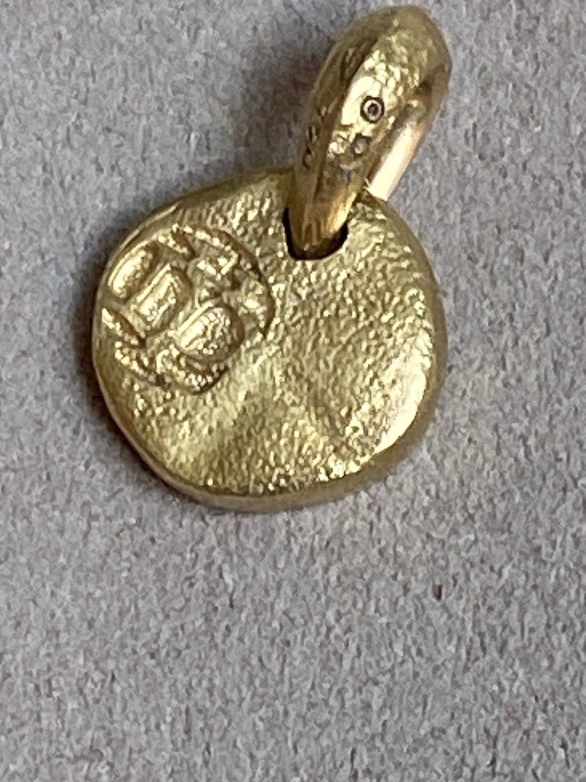 David Yurman 18K Yellow Cognac Gold Diamond Shipwreck Pendant Pouch