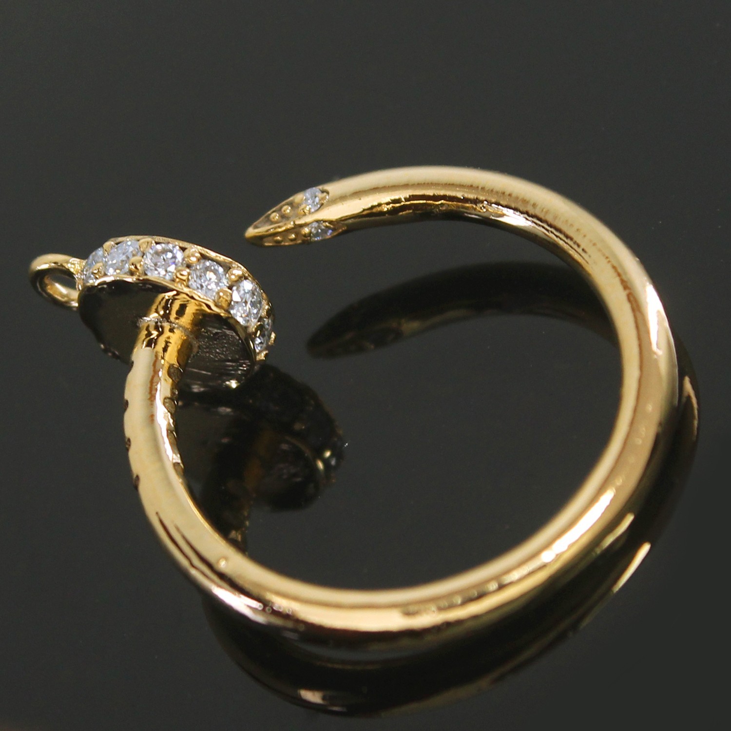 Round Certified Natural Diamond Petite Shank Minimalist Pendant 14K Gold Over