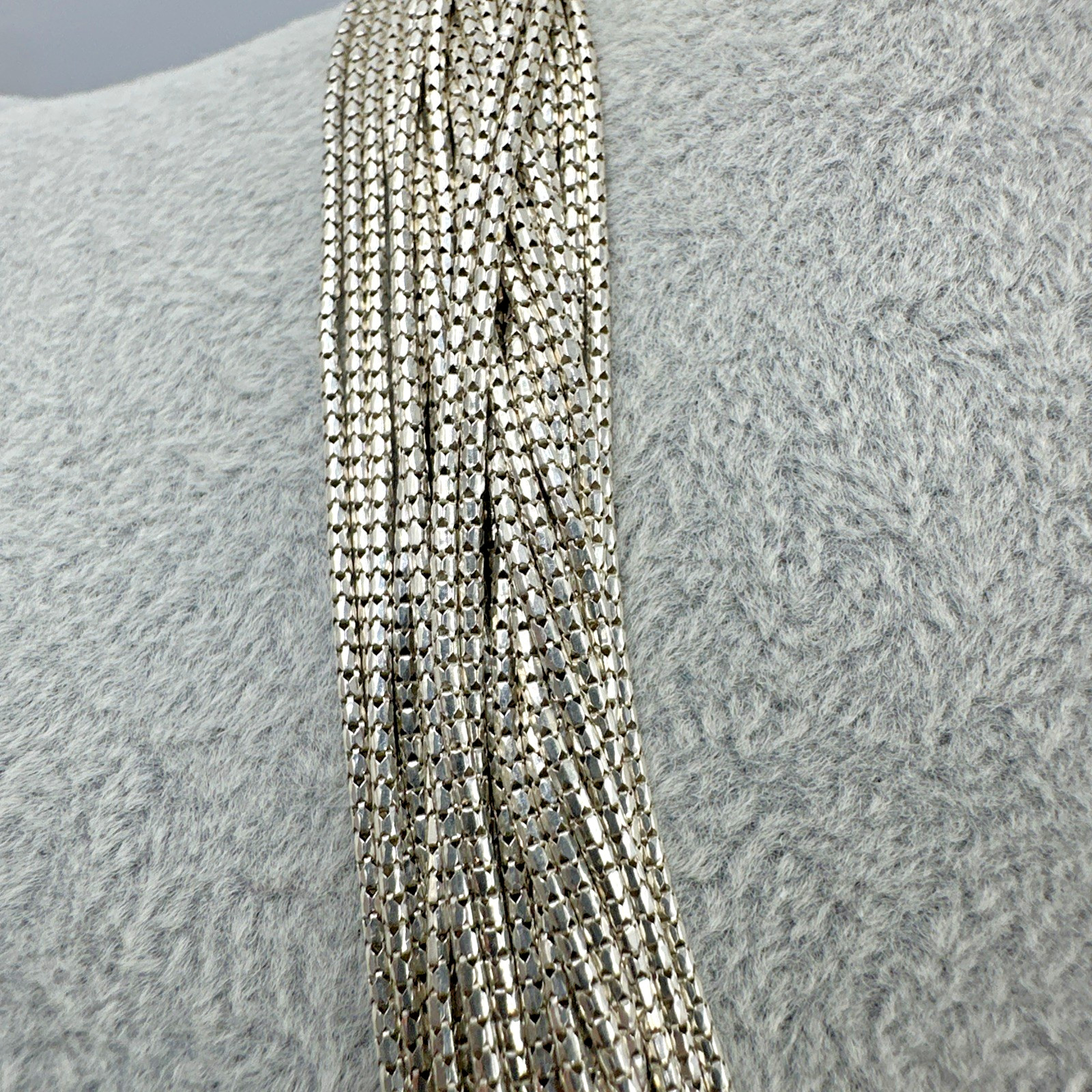 Vtg Stunning Milor Italy Multistrand Sterling Silver Necklace Toggle Clasp 47.7g