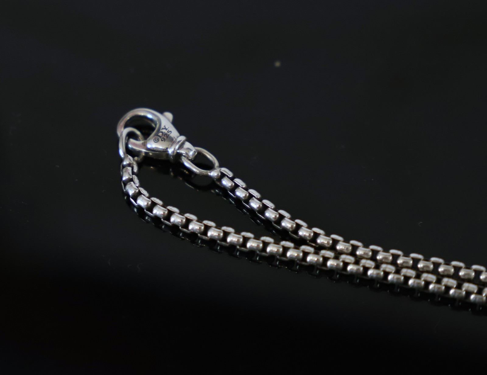 David Yurman Silver Saint Patrick Amulet Pendant w/ 2.7mm Box Chain Necklace