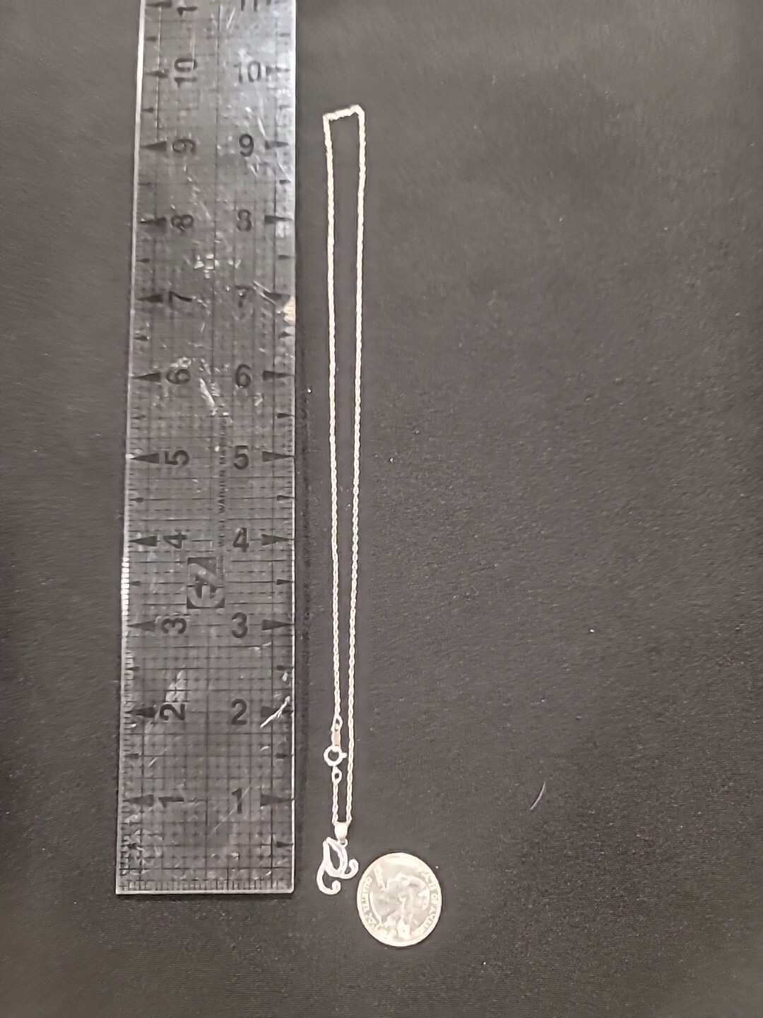 Necklace Real Diamond Chip 925 Sterling Silver Unknown NVC Symbol on 18″ Chain