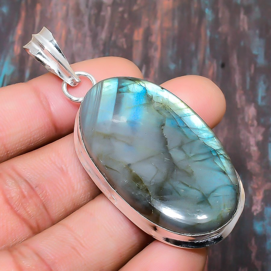 Labradorite Gemstone Handmade Gift Jewelry Pendant 2.48″ i741