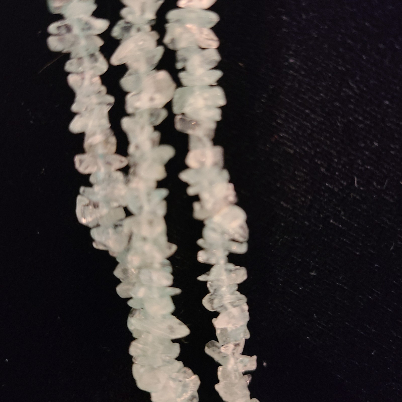 Aquamarine Uncut 3 Strand 21in Necklace