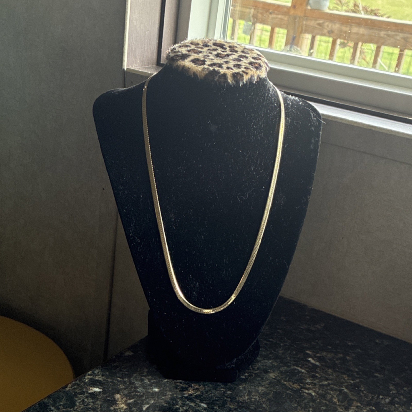Silver 14k Gold Plated Herringbone Chain Necklace 19in Fold Over Clasp Italy