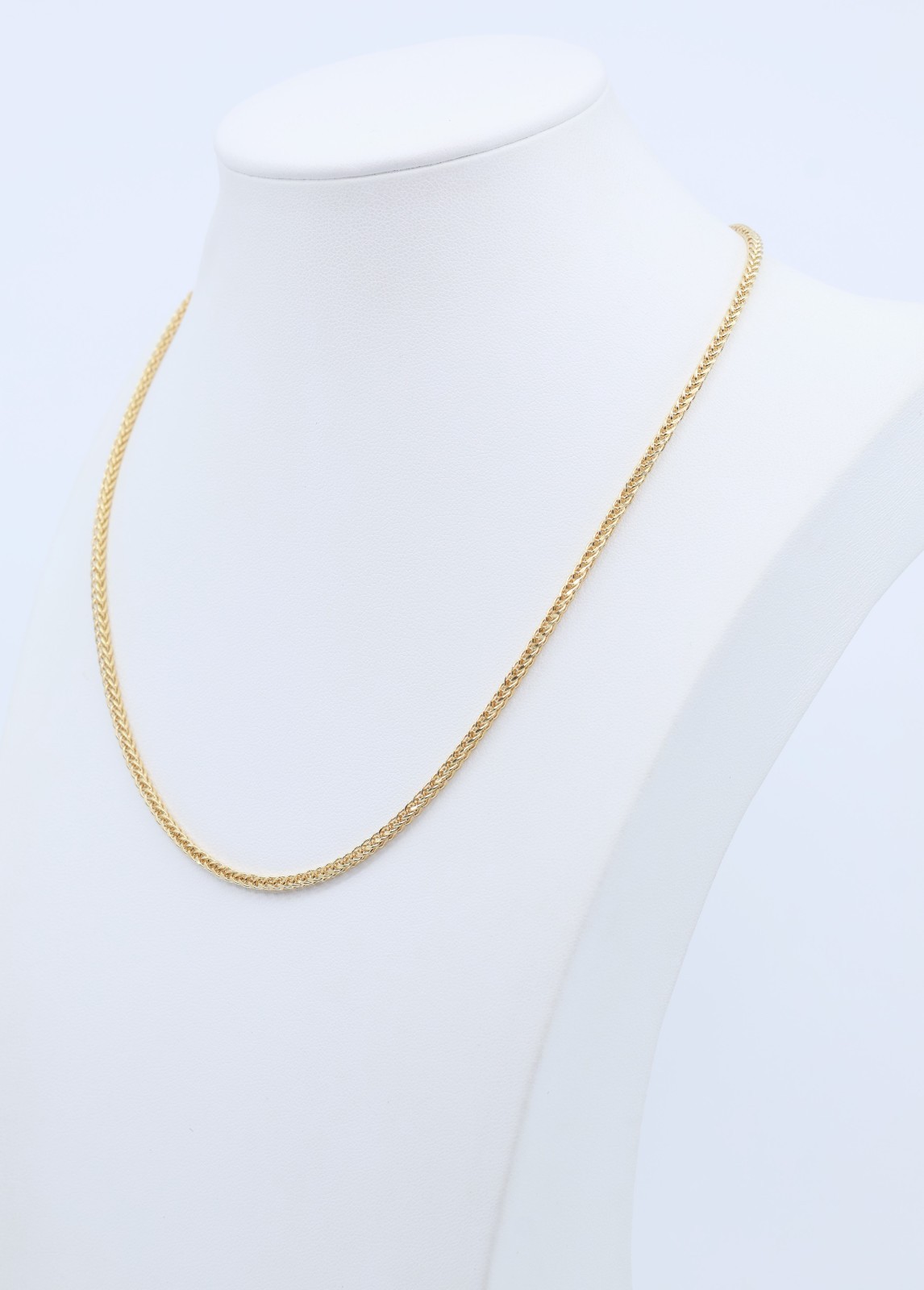 Beautiful 14K Solid Yellow Gold Designer Franco Link Chain Necklace – 18″ Length