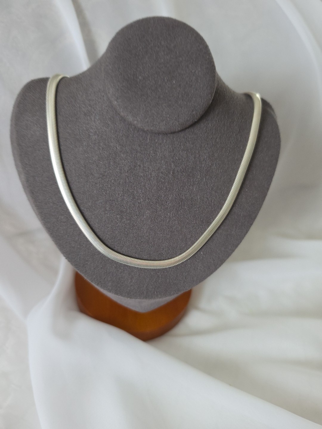 Schofer Sterling Silver Snake Chain Necklace Marked 925 ~ 16″ ~ 5mm