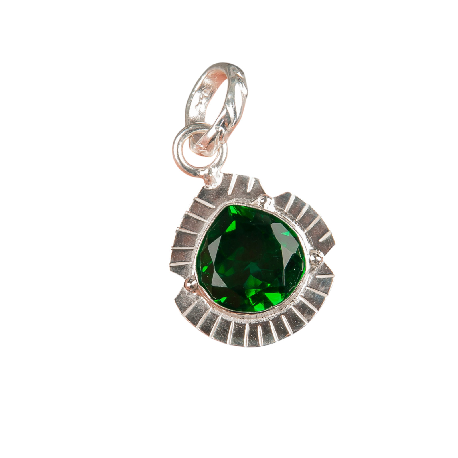 Chrome Diopside Gemstone 925 Solid Silver Designer Pendent 1.15″ For Engagement