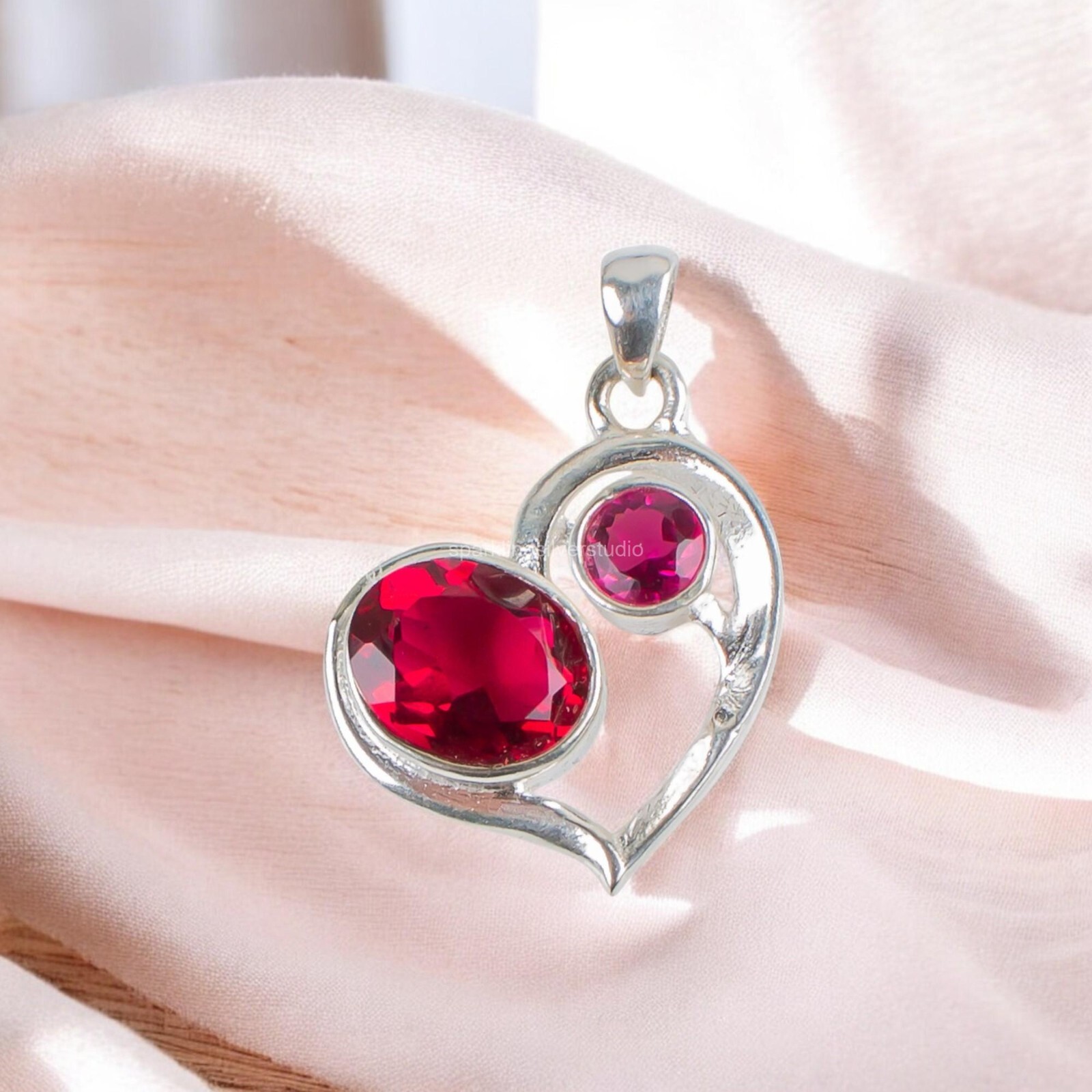 Faceted Natural Pink Rubellite Anniversary Birthday Pendant 925 Sterling Silver