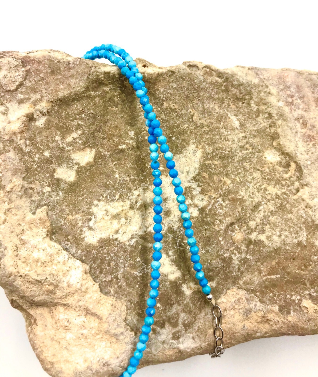 16″ Genuine Blue Turquoise 925 Silver Necklace Jewelry Women Handmade USA SELLER