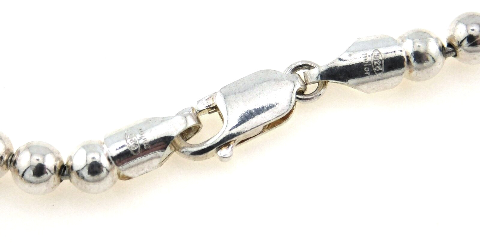 Milor Italy 925 Sterling Silver 5mm Bead Ball Link Chain 32 in. Long