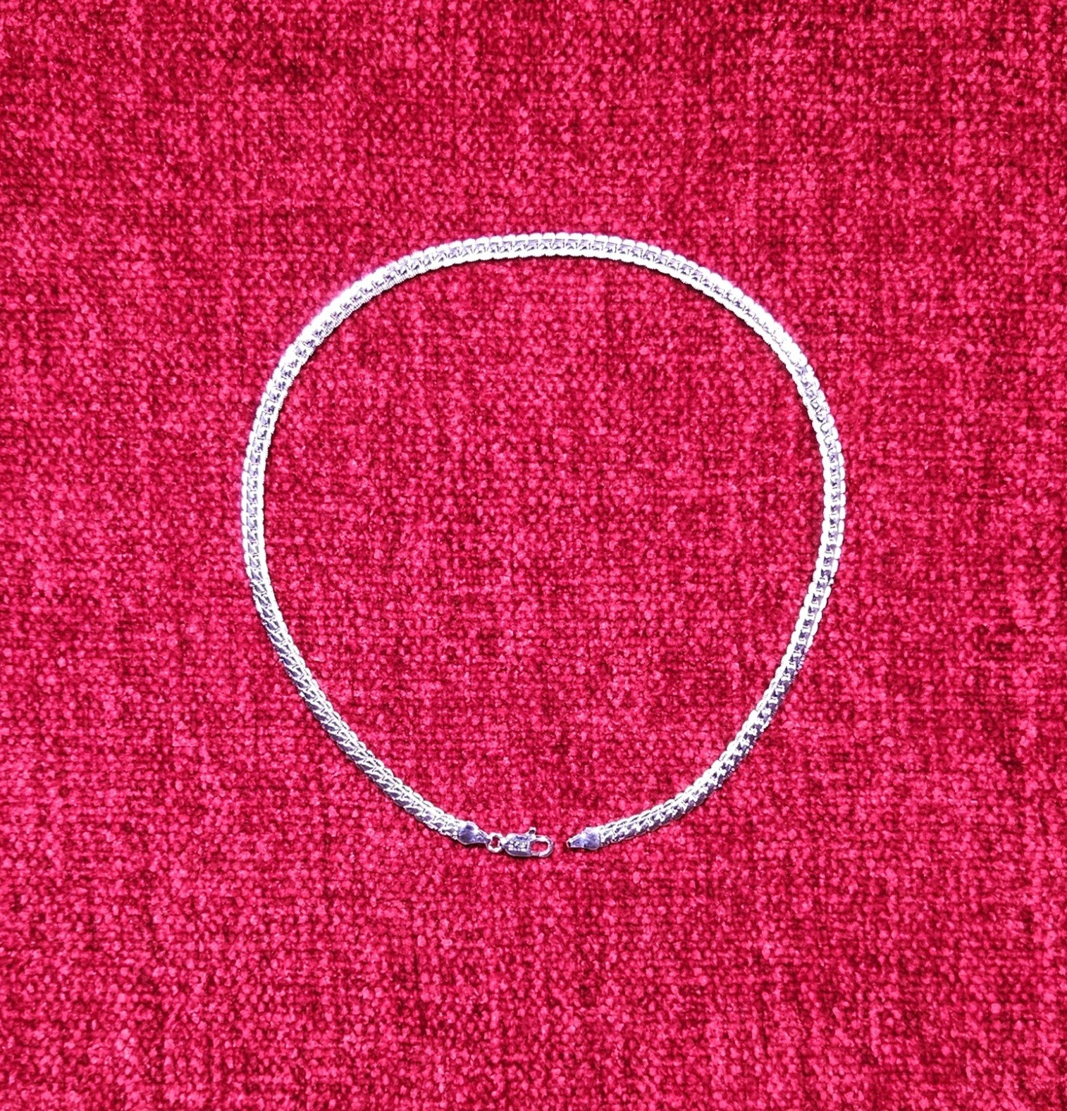 Real 925 Sterling Silver 6mm Wide Side Chain Link Necklace, Lobster clasp 18inch