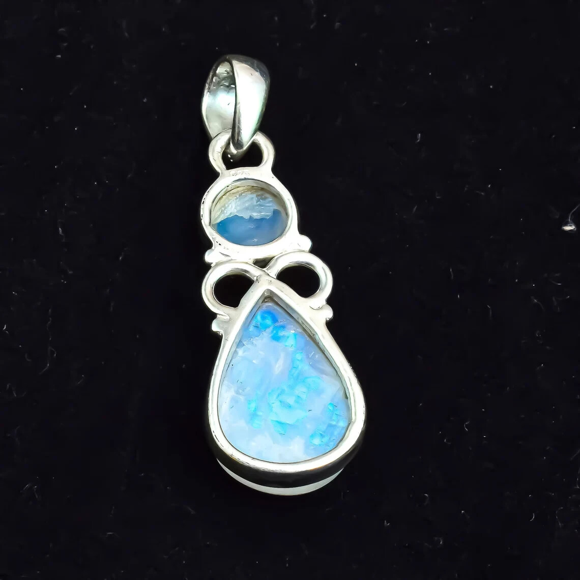 Rainbow Moonstone Gemstone Pendant 925 Silver Handmade Pendant Gift For Him
