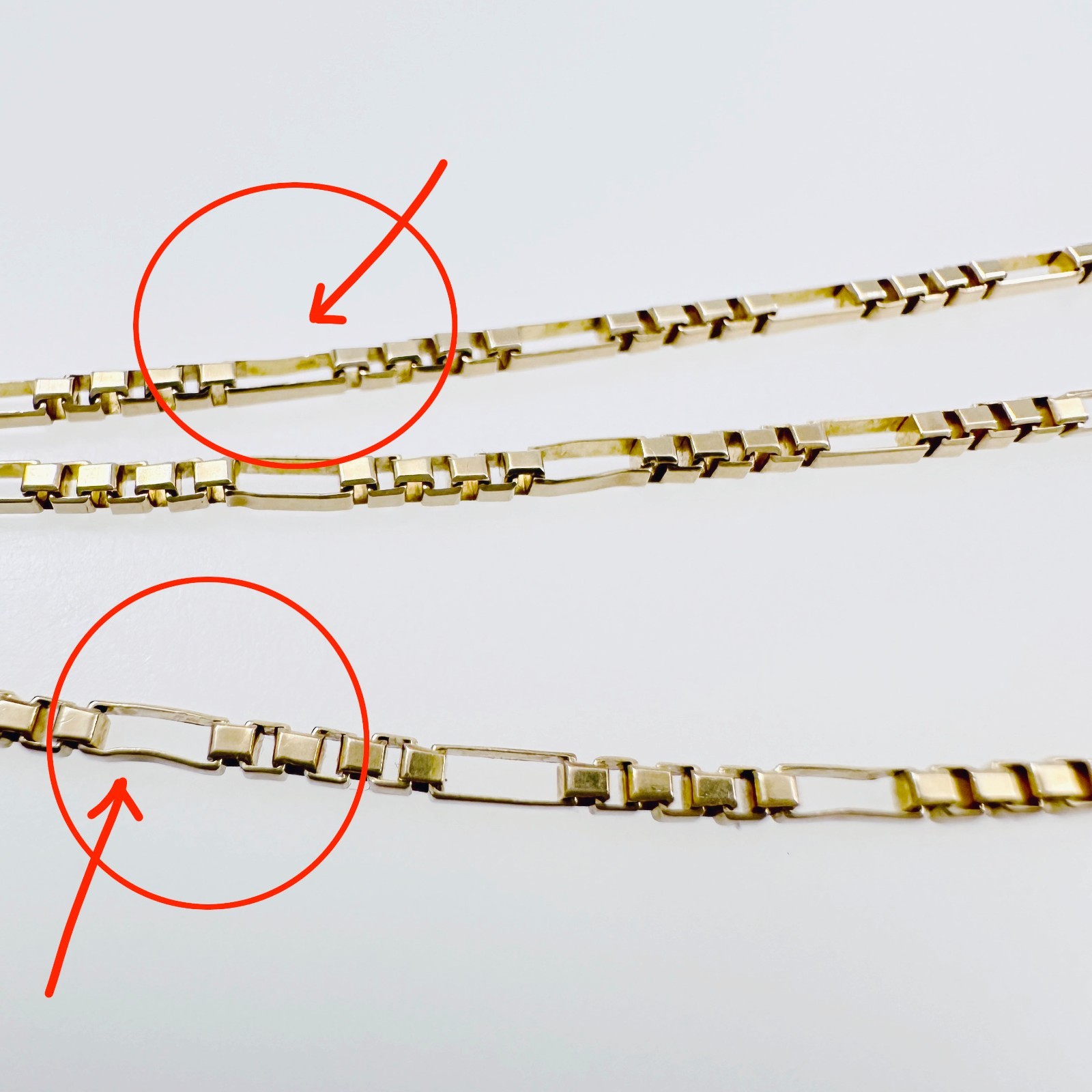 Solid 14K Yellow Gold Figaro Box Link Hybrid Chain Necklace 1.4mm, 24 1/2″, 5.6g