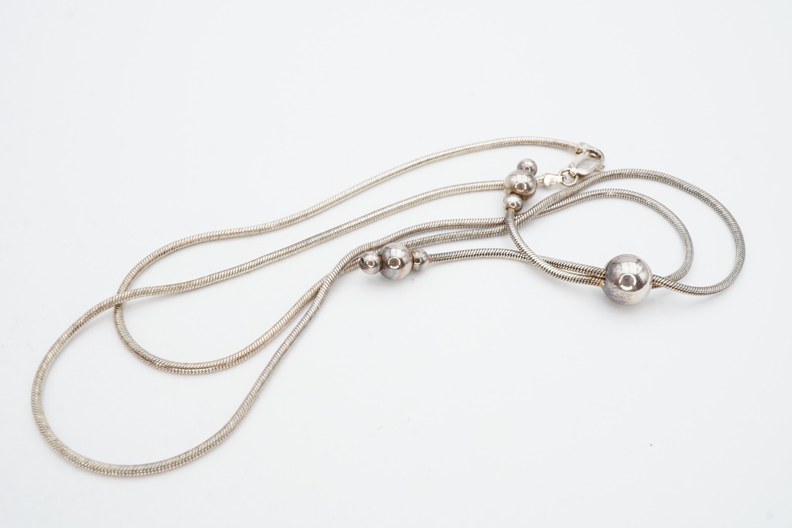 Milor Sterling Silver 925 Lariat Necklace 28″ Italy