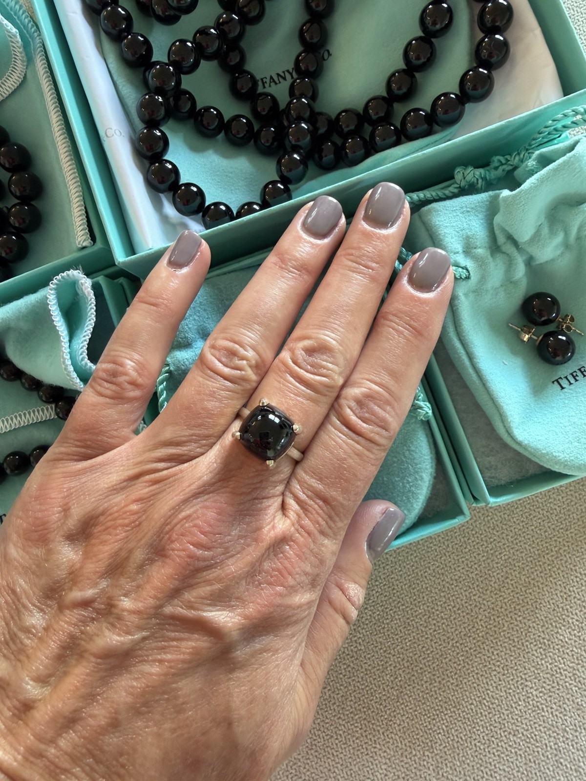 Tiffany Black Onyx Bead And Sterling Silver Paloma Picasso Set 2015