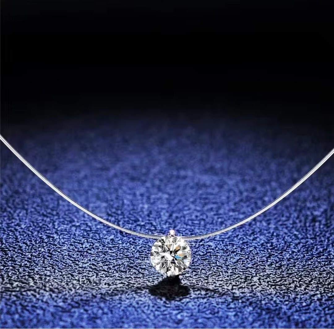 Stainless Steel Hypoallergenic Necklace solitaire CZ, 40cm Never Fade – gift Box