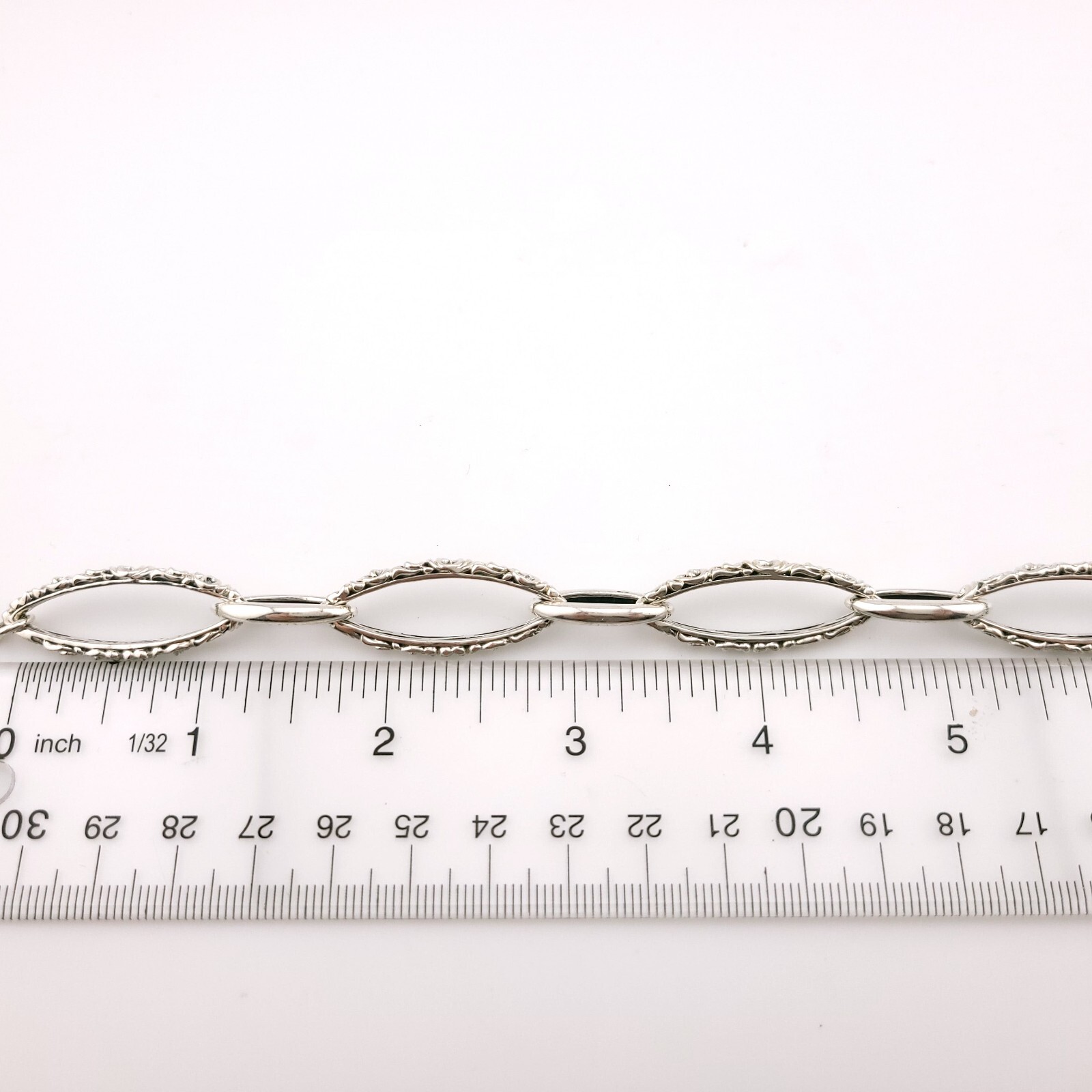 New Charles Krypell Sterling Silver Twist Oval Chain Link 36 in Toggle Necklace