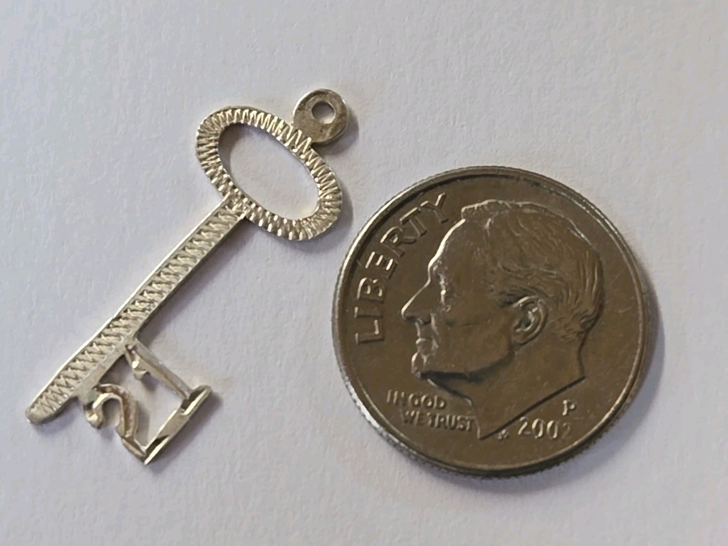 Sterling Silver ~ Key Charm ~ #21 ~ FLAT~ BIRTHDAY ~ ANNIVERSARY ~ VINTAGE!
