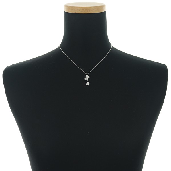 Auth Ponte Vecchio Necklace Diamond 0.17ct Butterfly 18K 750 White Gold