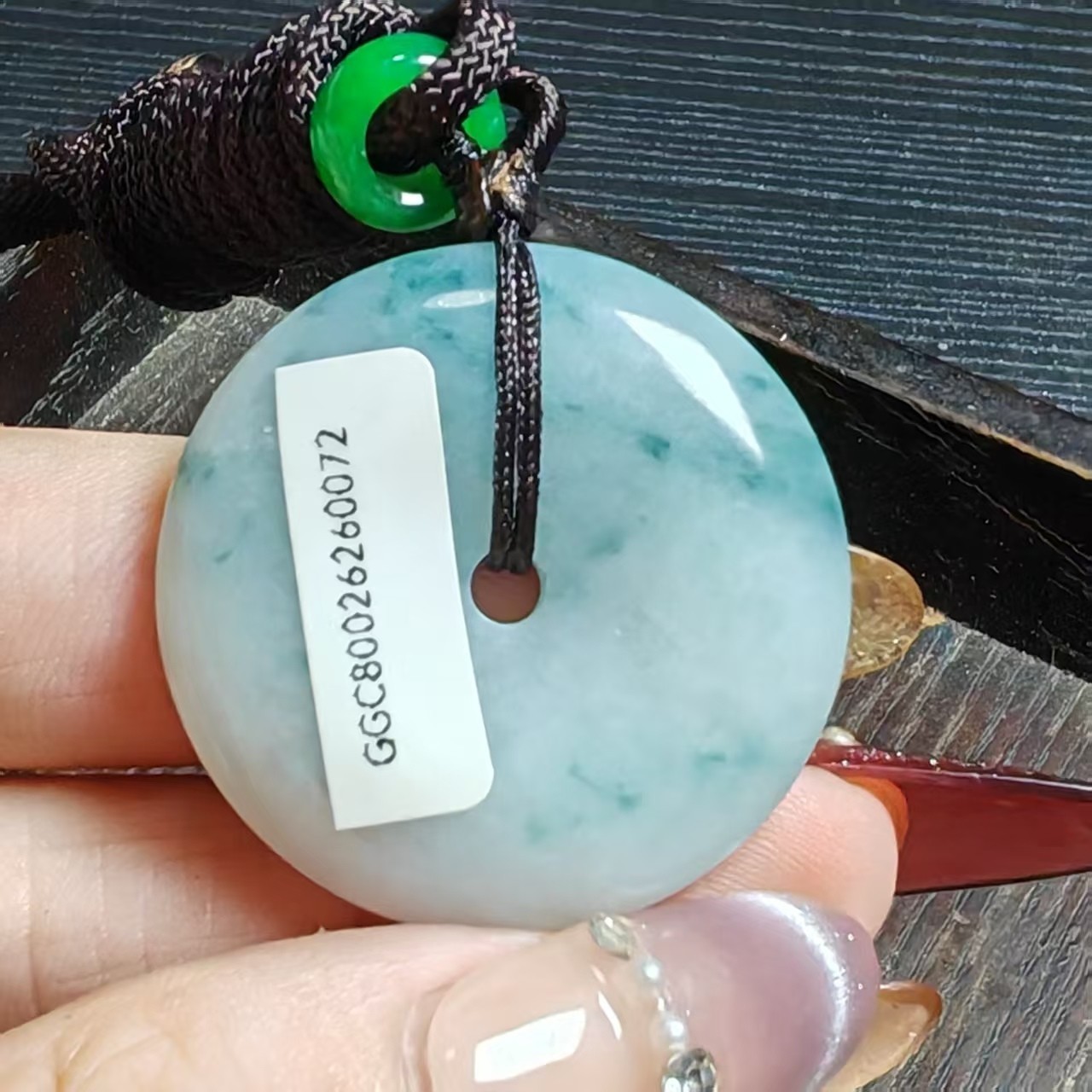 Certified 100% Natural Untreated GradeA Jadeite Jade Feicui Circular pendant