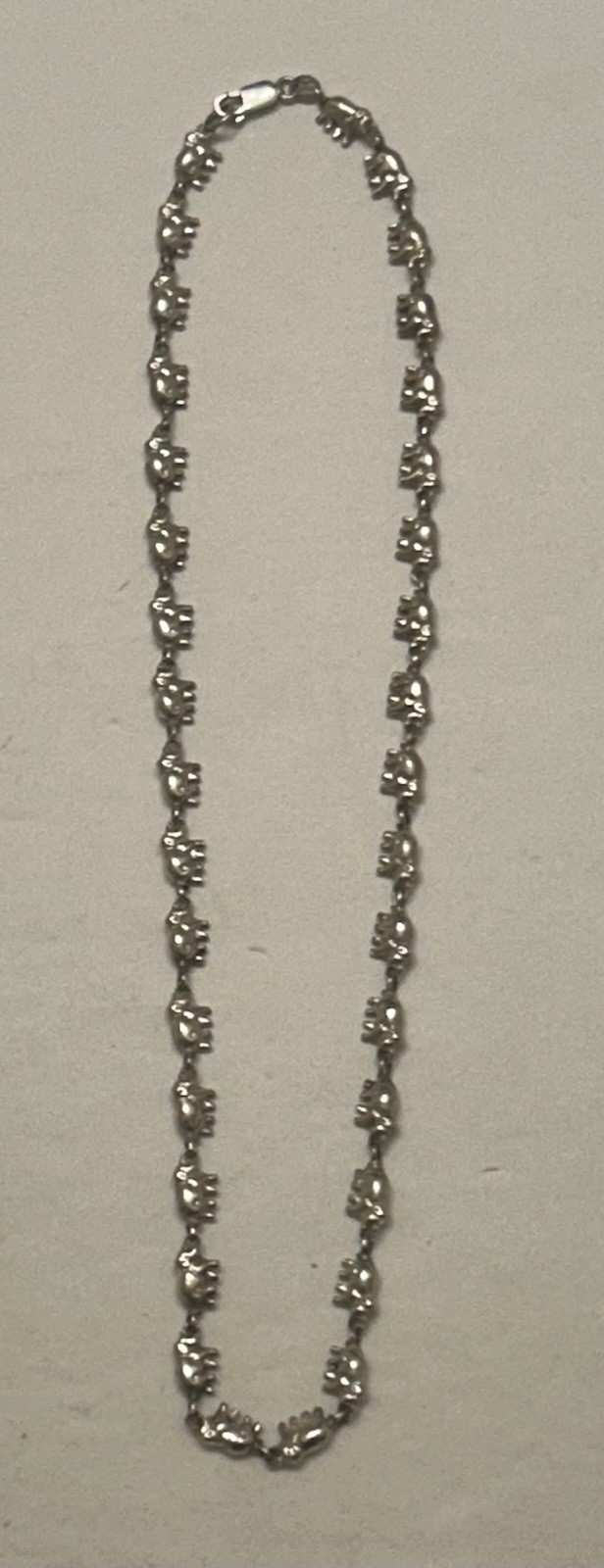 925 Sterling Continuous Pattern Elephants 18” Necklace, 35.5g