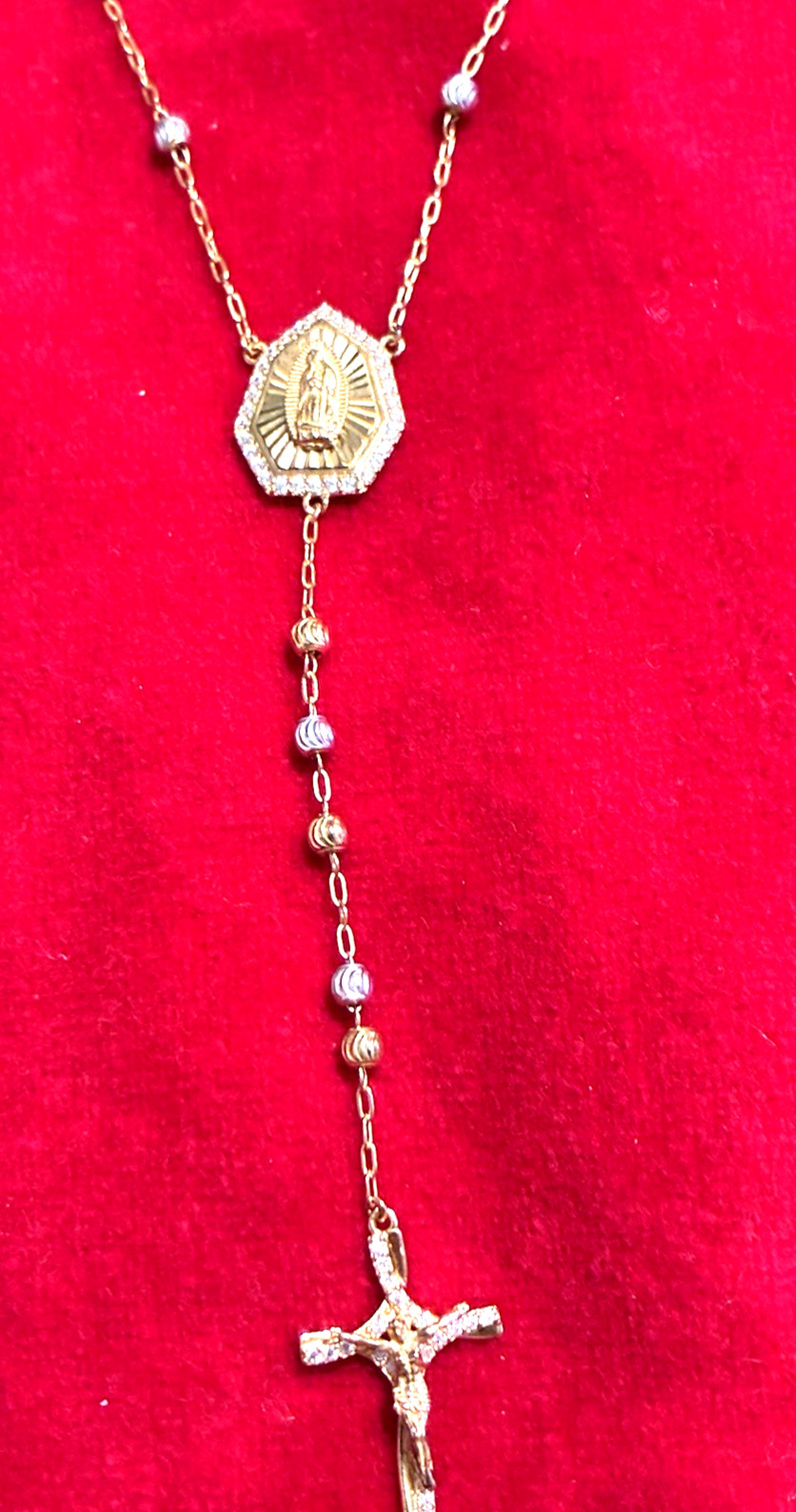 Gold Over Solid 925 Sterling Silver Beads 24″ New Stunning