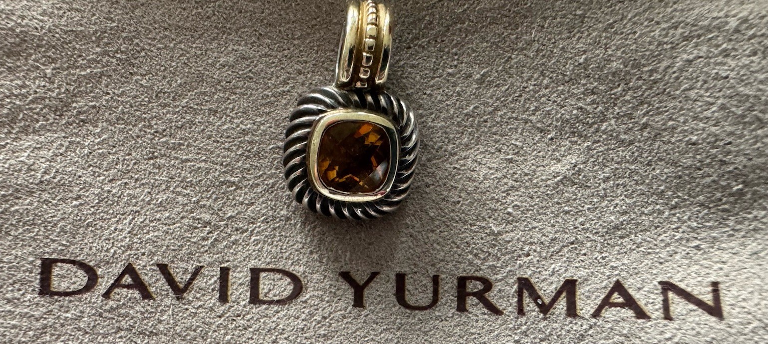 David Yurman Citrine Albion Enhancer Pendant And Earrings Sterling Silver