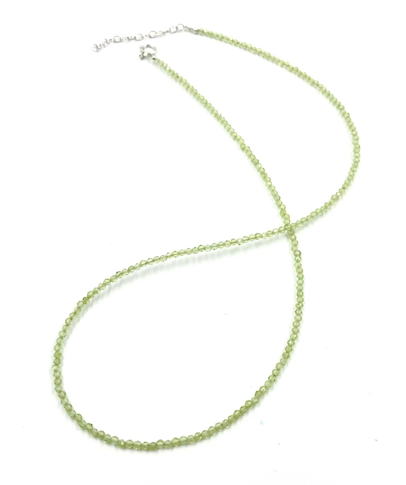 Genuine Peridot Beads 925 Silver Necklace Jewelry Women Handmade USA SELLER